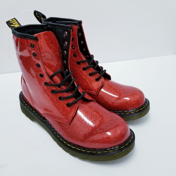 Dr. Marten Glitter Boots Holiday Red - Picture 2 of 8